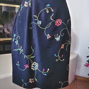 Allison Taylor - Vintage Silk Embroidered Skirt